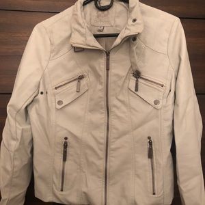 ODYN vegan white leather jacket